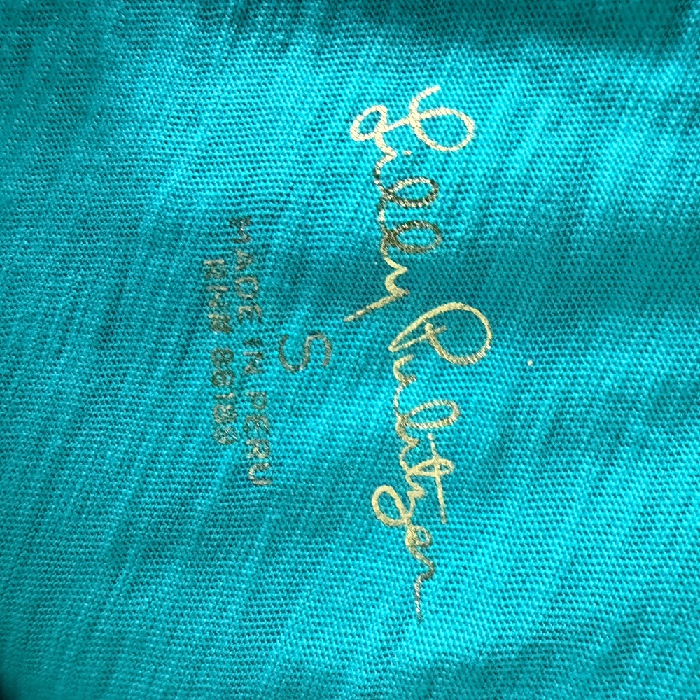 Lilly Pulitzer Turquoise Ruffle V-Neck Tank - Picture 3 of 3